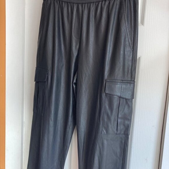 BCBGMAXAZRIA Faux leather Carpenter Joggers size Small(fits larger too) - Picture 3 of 16